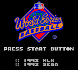 World Series Baseball title screen for Sega Game Gear